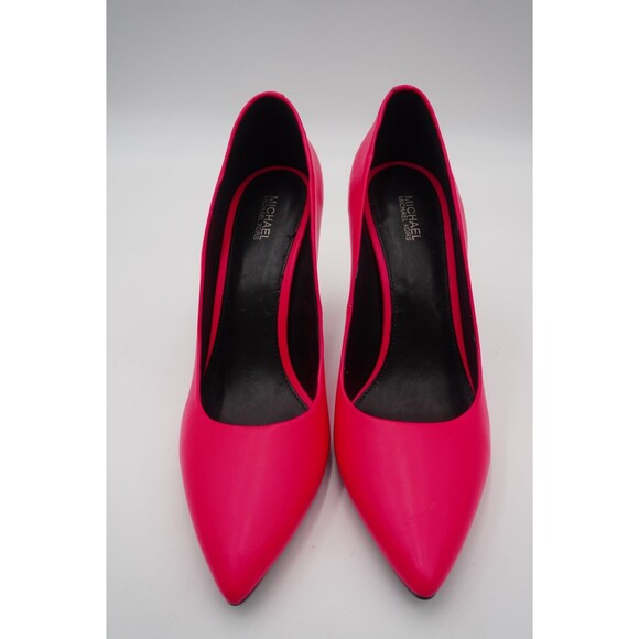 Michael Kors Claire Neon Hot Pink Leather Stiletto Pointed Toe High Pump Sz 9.5M - Picture 16 of 17